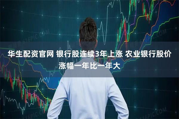 华生配资官网 银行股连续3年上涨 农业银行股价涨幅一年比一年大
